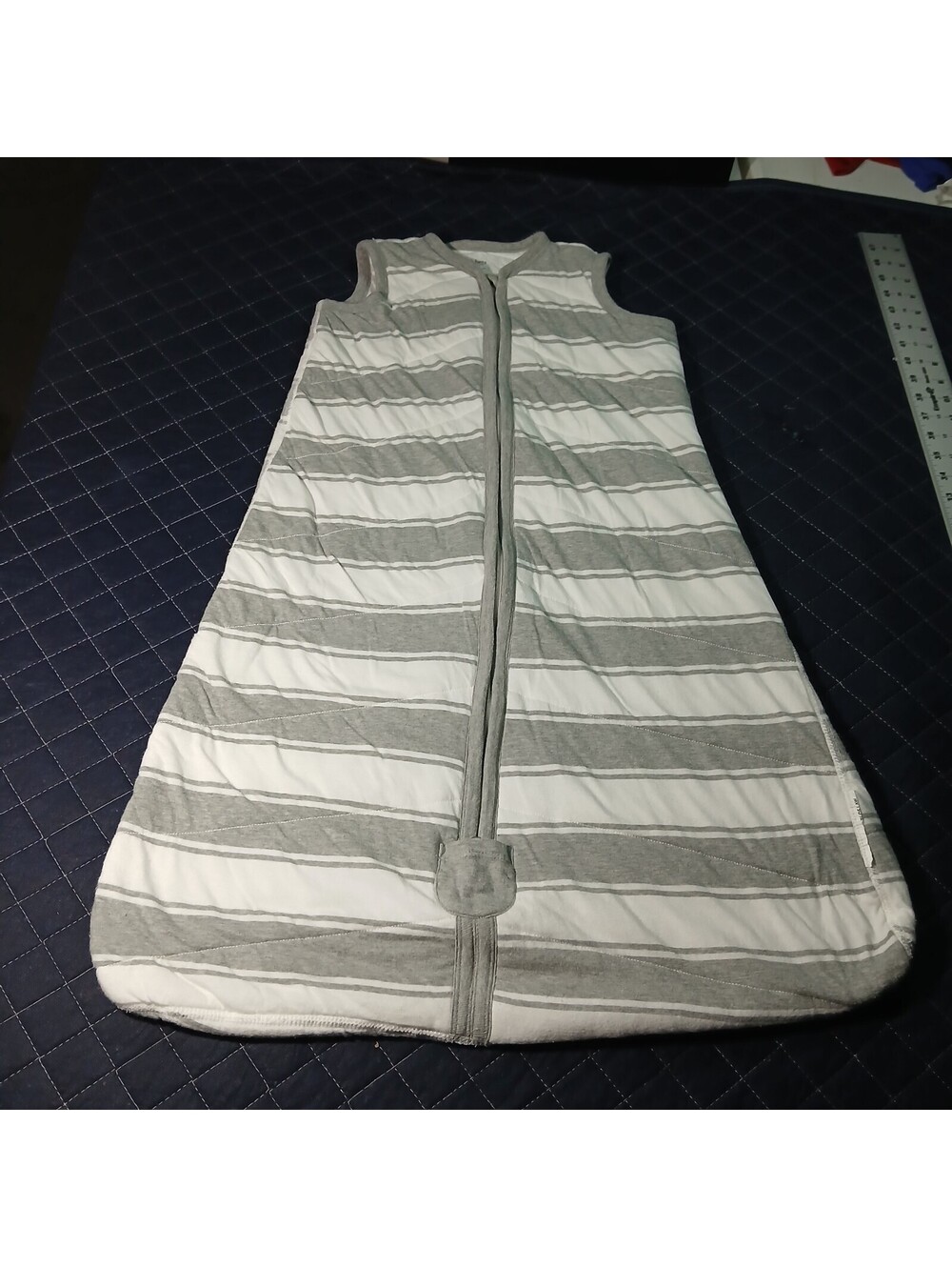 Burt's Bees Baby Beekeeper Sleep Bag Gray White Striped XL 18-24M